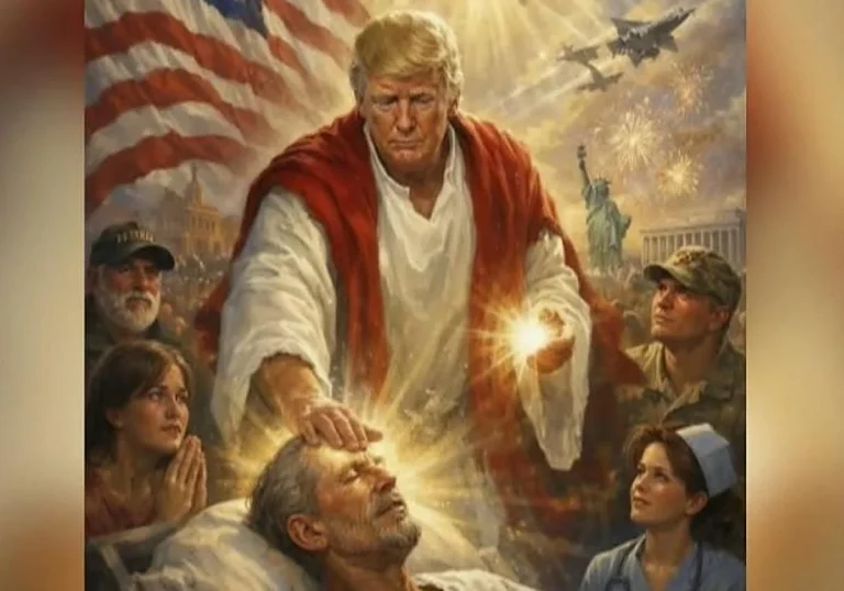 DONALD TRUMP SE RETRATA COMO JESUCRISTO